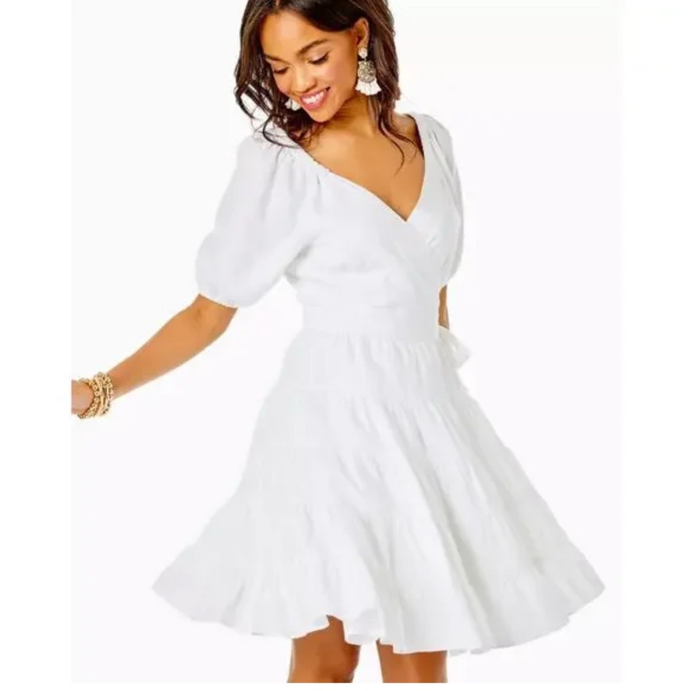 Lilly Pulitzer White Puff Sleeve Dress